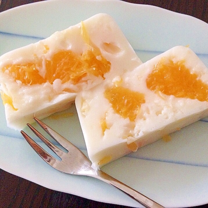 甘夏入り!牛乳とヨーグルトの寒天